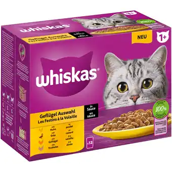 Zooplus 80 + 16 Gratis! Whiskas maaltijdzakjes 96 x 85 g - 1+ Adult: Gevogelte in saus naar keuze aanbieding