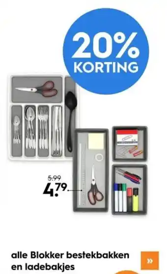 Blokker alle bestekbakken en ladebakjes aanbieding