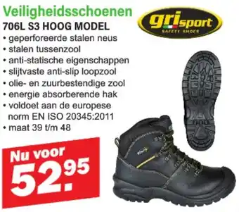 Van Cranenbroek Veiligheidsschoenen 706L S3 HOOG MODEL aanbieding