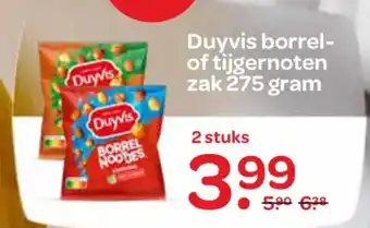 Spar Duyvis borrel of tijgernoten zak 275 gram aanbieding