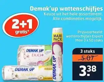 Trekpleister Demak'up wattenschijfjes 2+1 Gratis aanbieding