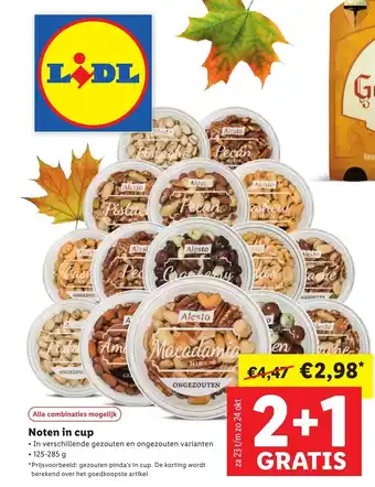 Lidl Noten in cup aanbieding