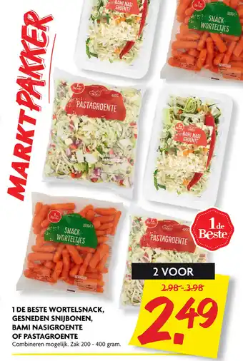 Dekamarkt 1 De Beste Worstelsnack, Gesneden Snijbonen, Bami Nasigroente of Pastagroente aanbieding