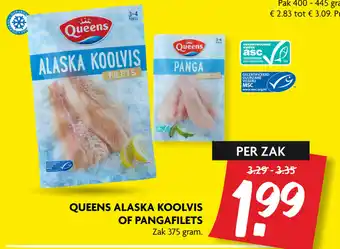 Dekamarkt Queens Alaska koolvis of Pangafilets 375g aanbieding