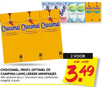 Dekamarkt Chocomel, fristi, optimel of campina lang lekker minipakjes aanbieding