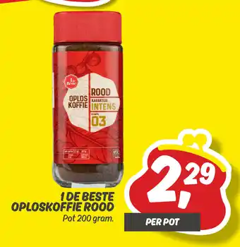 Dekamarkt Oploskoffie rood 200 gram aanbieding