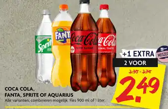 Dekamarkt Coca cola, fanta, sprite of aquarius aanbieding