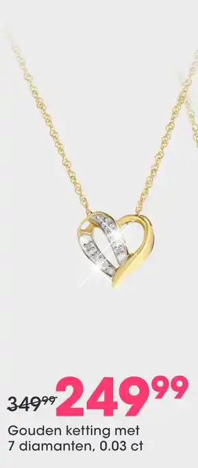 Lucardi Gouden ketting met 7 diamanten, 0.03 ct aanbieding