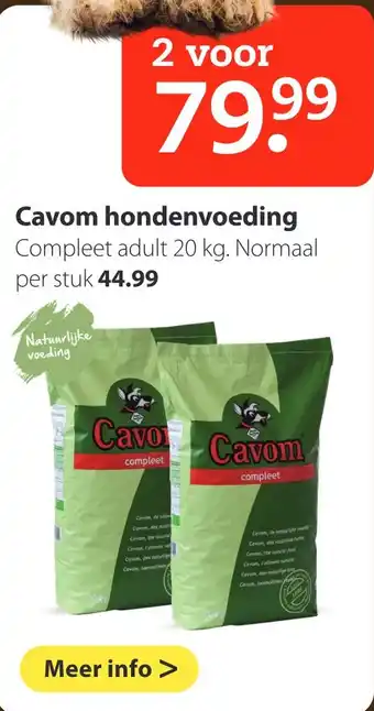 Pets Place Cavom hondenvoeding 20 kg aanbieding