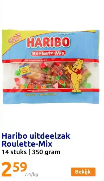 Action Haribo uitdeelzak Roulette-Mix 350g aanbieding