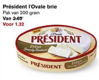 Hoogvliet Président l'Ovale brie 200 gram aanbieding