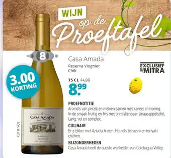 Mitra Casa Amada Reserva Viognier 75 cl aanbieding