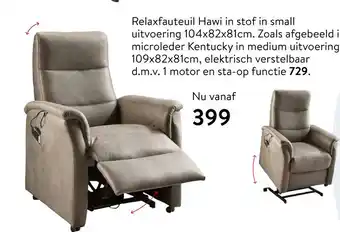 Profijt Meubel Relaxfauteuil Hawi in stof in small 10. 01 aanbieding