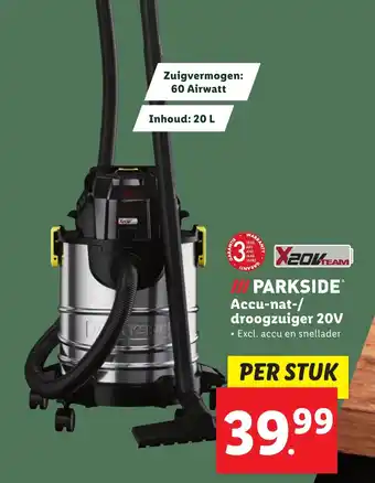 Lidl PARKSIDE Accu-nat-/ droogzuiger 20V aanbieding