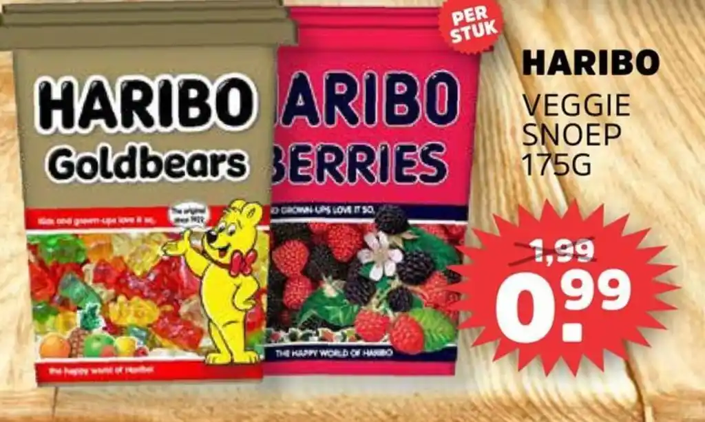 HARIBO VEGGIE SNOEP 175G aanbieding bij Sahan Supermarkten