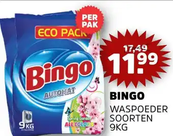 Sahan Supermarkten BINGO WASPOEDER SOORTEN 9KG aanbieding