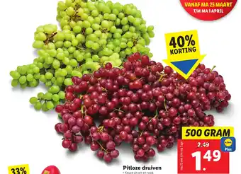 Lidl Pitloze druiven 500 gram aanbieding