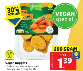 Lidl Vegan nuggets 200 gram aanbieding