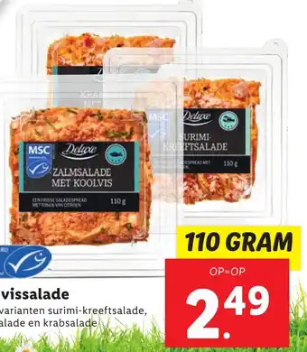 Lidl Luxe vissalade 110 gram aanbieding