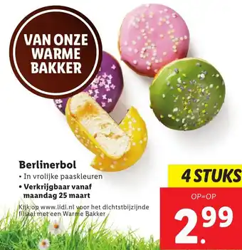 Lidl Berlinerbol 4 stuks aanbieding