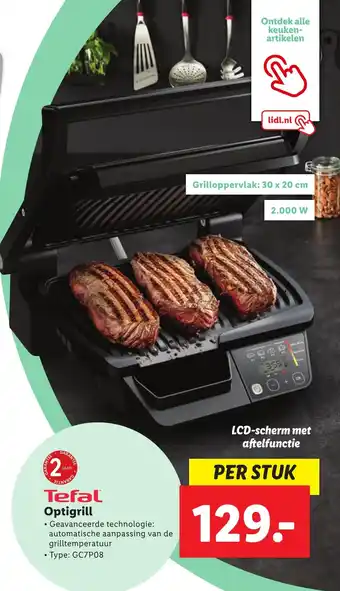 Lidl Tefal Optigrill Type: GC7P08 aanbieding