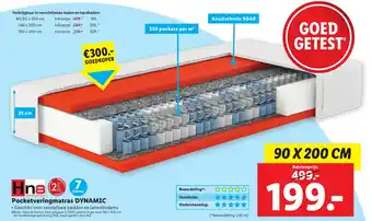 Lidl Pocketveringmatras Dynamic 90 x 200 cm aanbieding