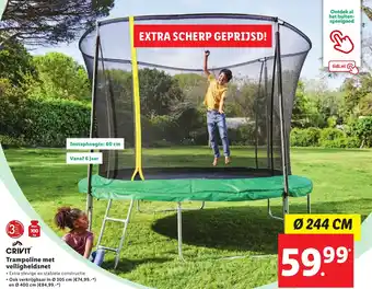 Lidl CRIVIT Trampoline met veiligheidsnet 244 cm aanbieding