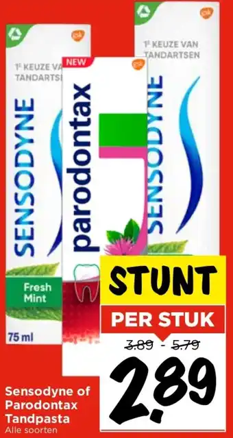 Vomar Voordeelmarkt Sensodyne of Parodontax Tandpasta aanbieding