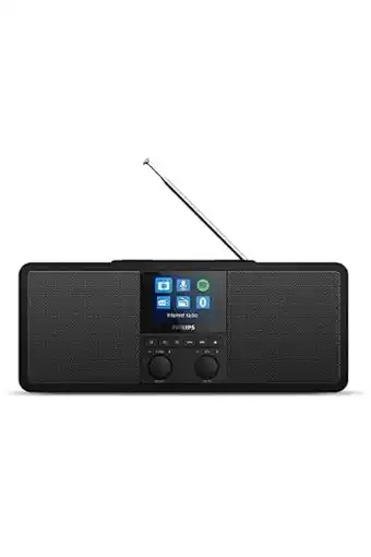 Amazon Philips R8805/10 Internetradio, DAB+ Radio met Spotify Connect (Bluetooth, Sleeptimer, Dubbel Alarm, Qi-Oplaadpad voor Draadl aanbieding