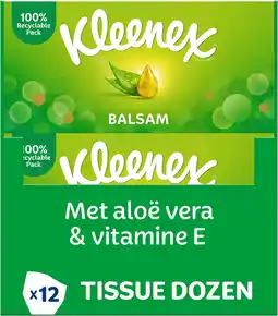 Amazon Kleenex Balsam Tissues - 768 Tissues - 12 x 64 Stuks - Voordeelverpakking, Groen aanbieding