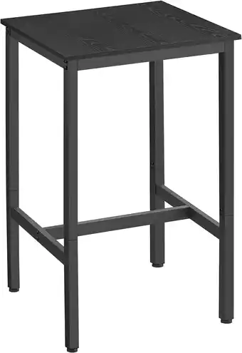 Amazon VASAGLE Hoge tafel, vierkante bartafel, stalen frame, eenvoudige montage, voor keuken, woonkamer, industriële stijl, ebbenhou aanbieding