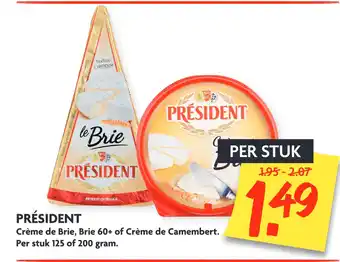 Dekamarkt Président 200gram aanbieding