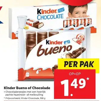 Lidl Kinder Bueno of Chocolade aanbieding