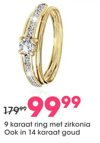Lucardi 9 karaat ring met zirkonia aanbieding