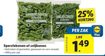 Lidl Sperziebonen 400 g aanbieding