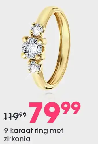 Lucardi 9 karaat ring met zirkonia aanbieding