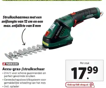 Lidl Parkside Accu-gras-/struikschaar aanbieding