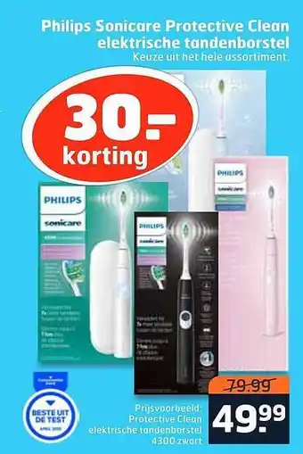 Trekpleister Philips Sonicare Protective Clean Elektrische Tandenborstel 30.- Korting aanbieding