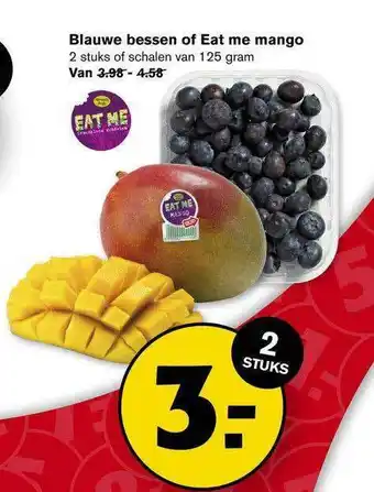 Hoogvliet Blauwe Bessen Of Eat Me Mango 125g aanbieding