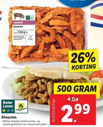 Lidl Shoarma 500g aanbieding