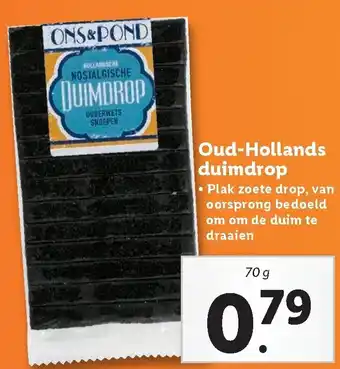 Lidl Ons&Pond Oud-Hollands duimdrop 70g aanbieding