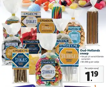 Lidl Ons&Pond Oud-Hollands snoep 50-250g aanbieding