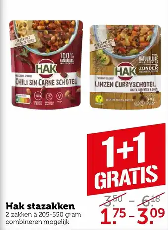 Coop Hak stazakken 205-550g aanbieding