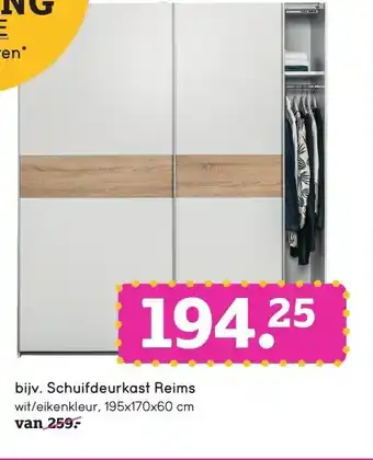 Leen Bakker Schuifdeurkast Reims aanbieding