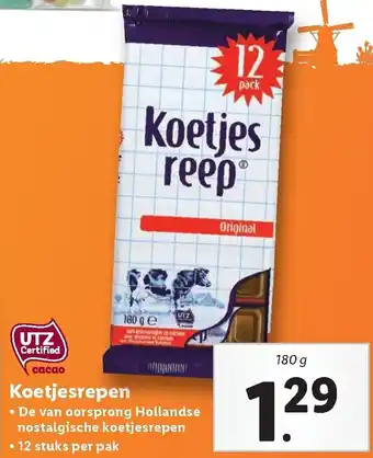 Lidl Koetjesrepen 180g aanbieding
