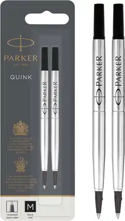 Amazon PARKER QUINK-inktnavulling voor rollerballpen | zwart | 2 stuks aanbieding