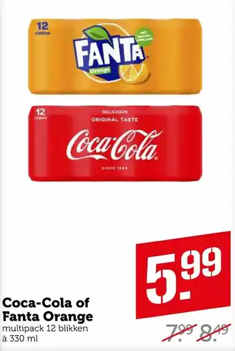 Coop Coca-Cola of Fanta Orange 330ml aanbieding