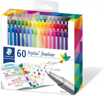 Amazon Staedtler Triplus Fineliner 334 SB10 Tips Desktop Doos Standaard verpakking Cardboard box of 60 GEASSORTEERD aanbieding