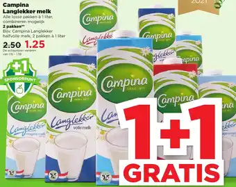 PLUS Campina Langlekker melk aanbieding