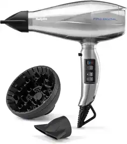 Amazon BaByliss 6000E Pro Digital 2200 Italiaanse föhn met diffuser, ionische anti-frizz functie en keramische technologie aanbieding